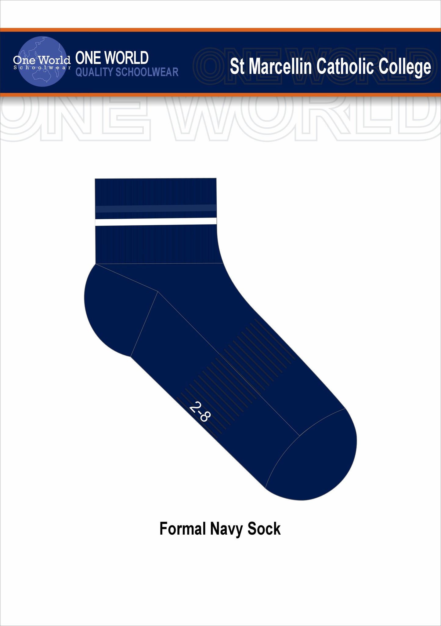 School Sock - Navy
