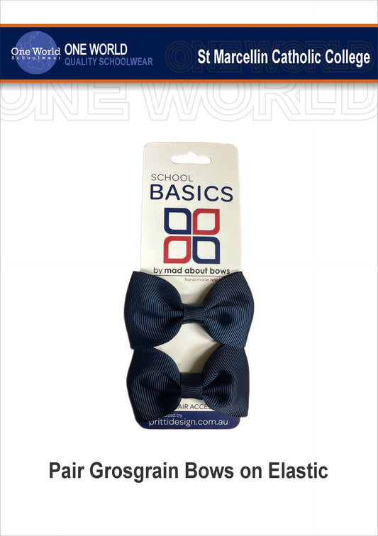 Hair items - Pair Grosgrain Bows on Elastic